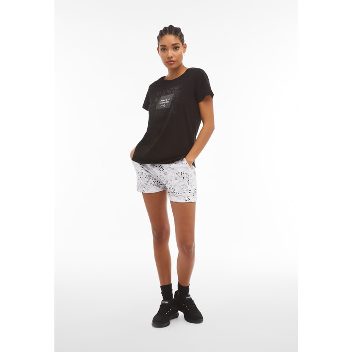 Shorts donna in heavy jersey stampa floreale allover