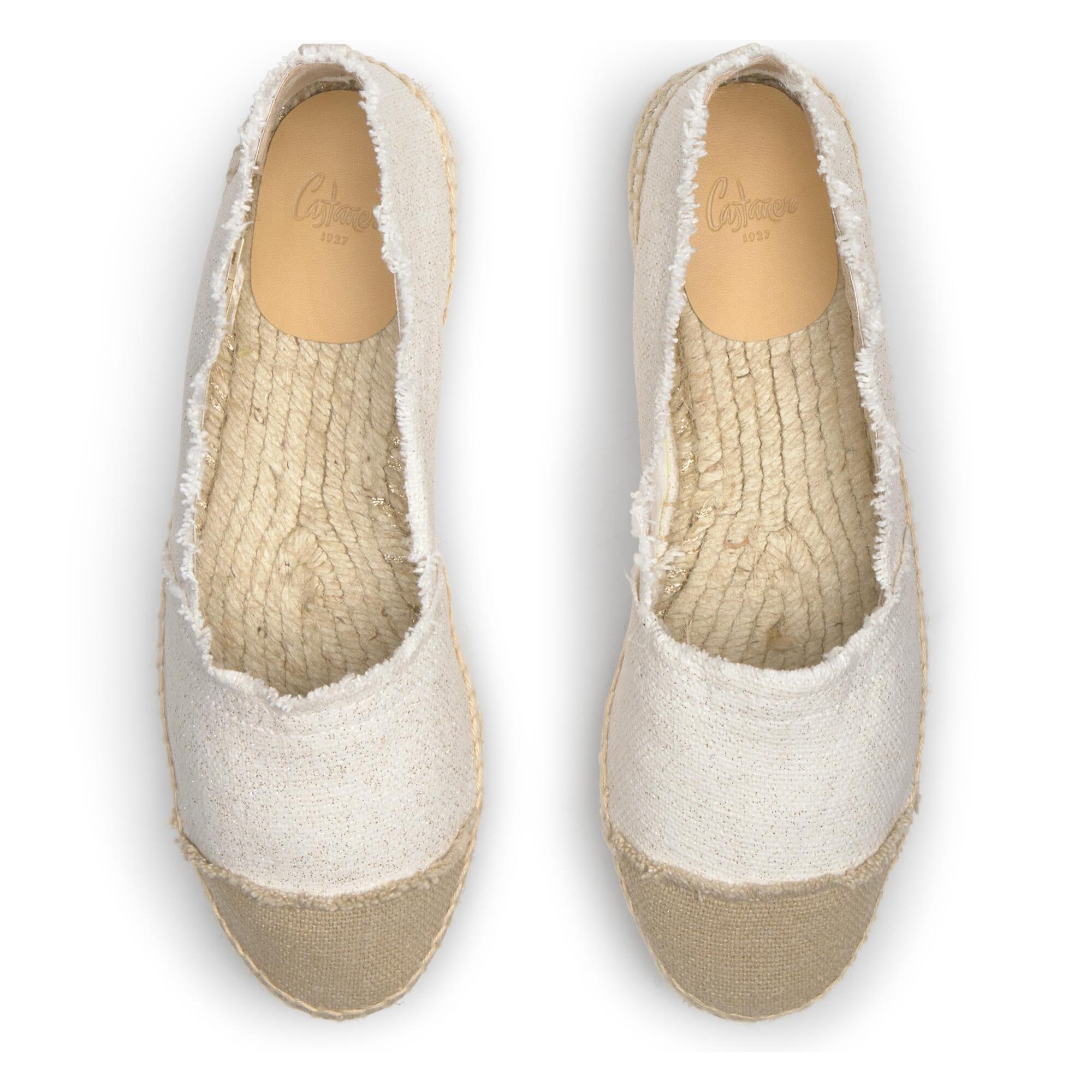 Alpargata plana Kampala en lino metalizado