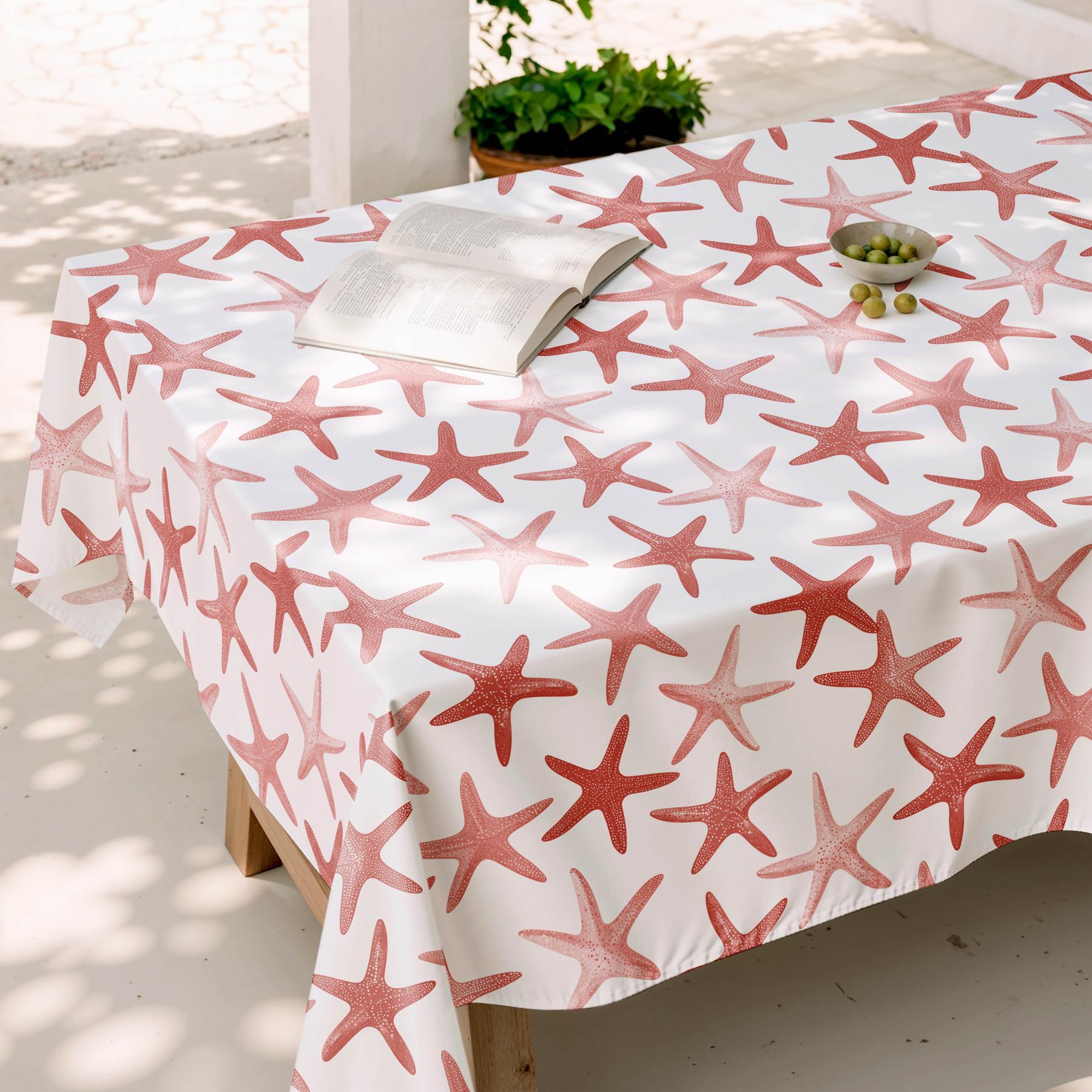 Nappe anti-taches OCEANA CORAIL - en 100 % coton