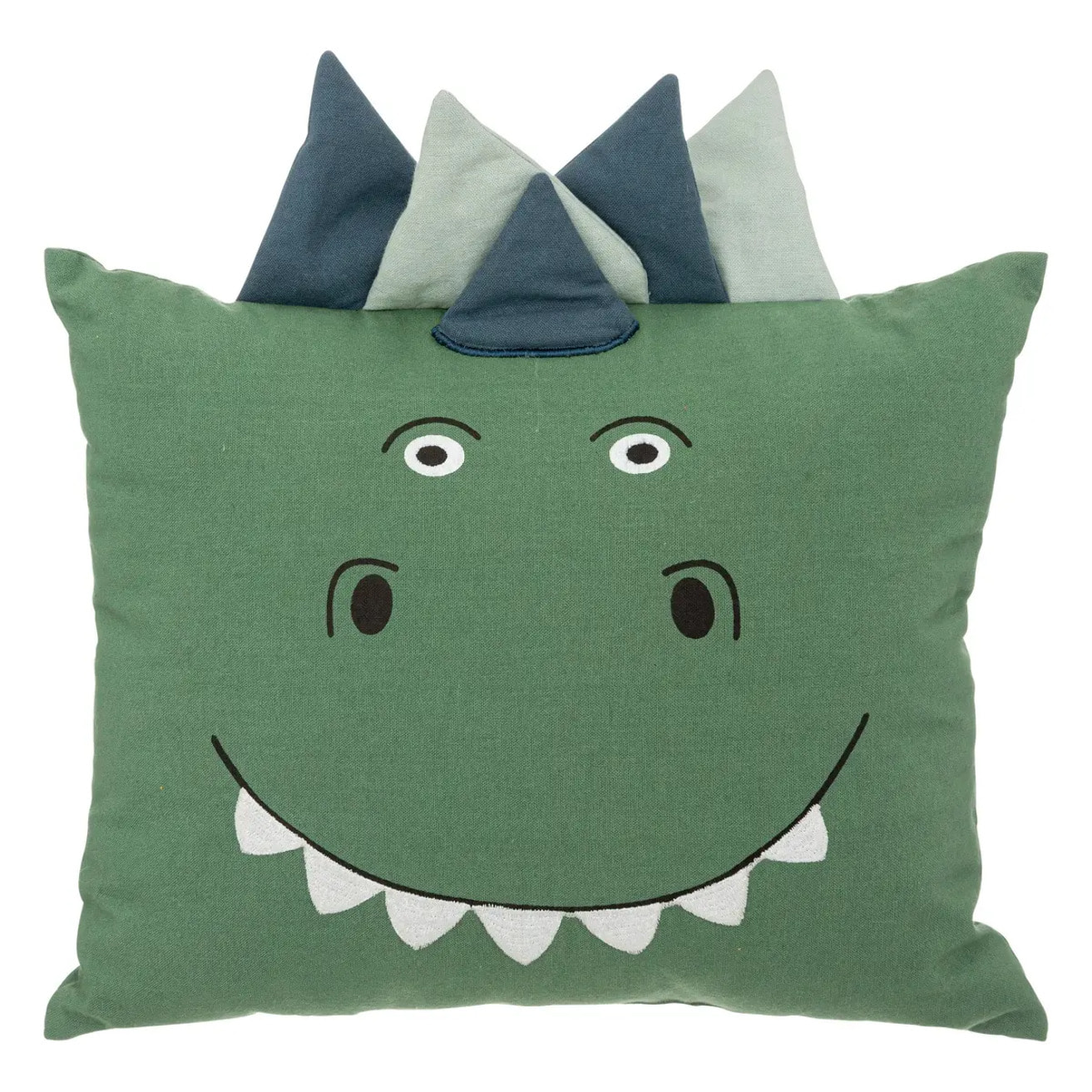 Coussin "Dinosaure" en coton 40x40cm vert