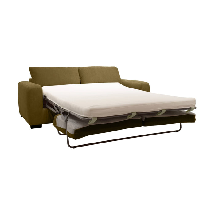 Canapé lit convertible 3 places tissu chenille avec matelas 10cm - Fabriqué en France NIDO