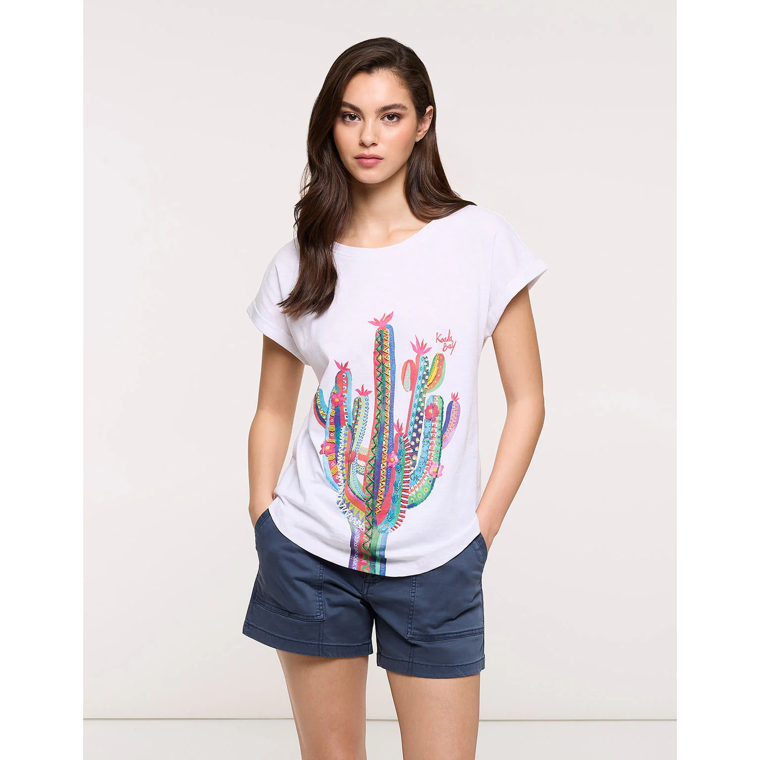 Camiseta Manga Corta Blanca - Cactica