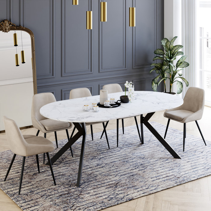 Table à manger extensible Spider 110-200cm effet marbre