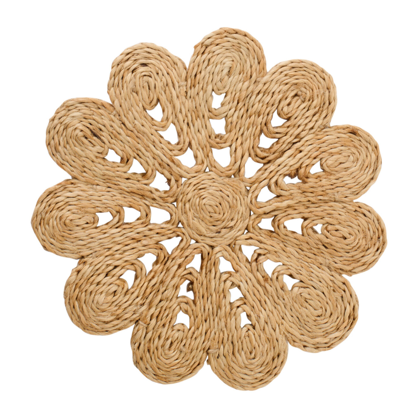 J-Line Set de Table Fleur - jute - naturel - 2 pièces