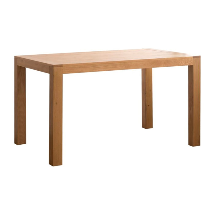 Table à manger extensible Gael -tableau en tôle naturelle de chêne-couleur chêne naturel 140 x 78 x 90 cm