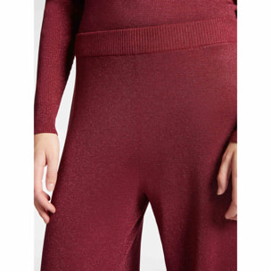 Elena Mirò - Pantaloni lurex in viscosa LENZING™ ECOVERO™ - Bordeaux