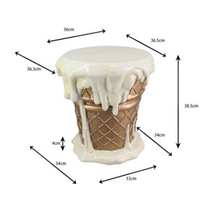 Tabouret glace 38cm vanille Kare Design