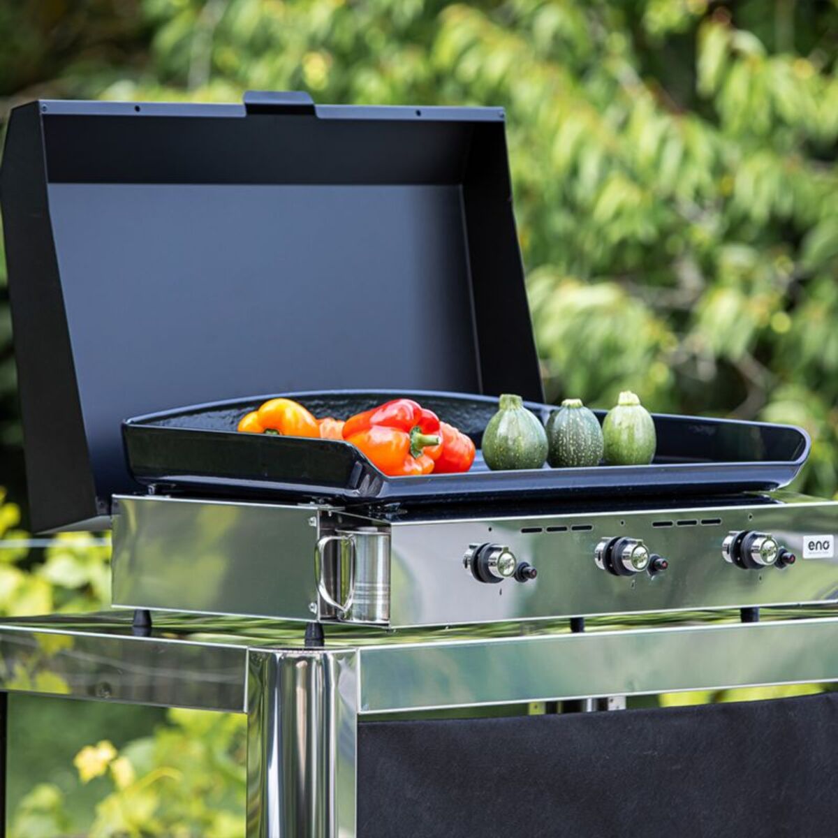 Plancha gaz ENO Initial 65 Inox 3 brûleurs à poser, 62x36 cm
