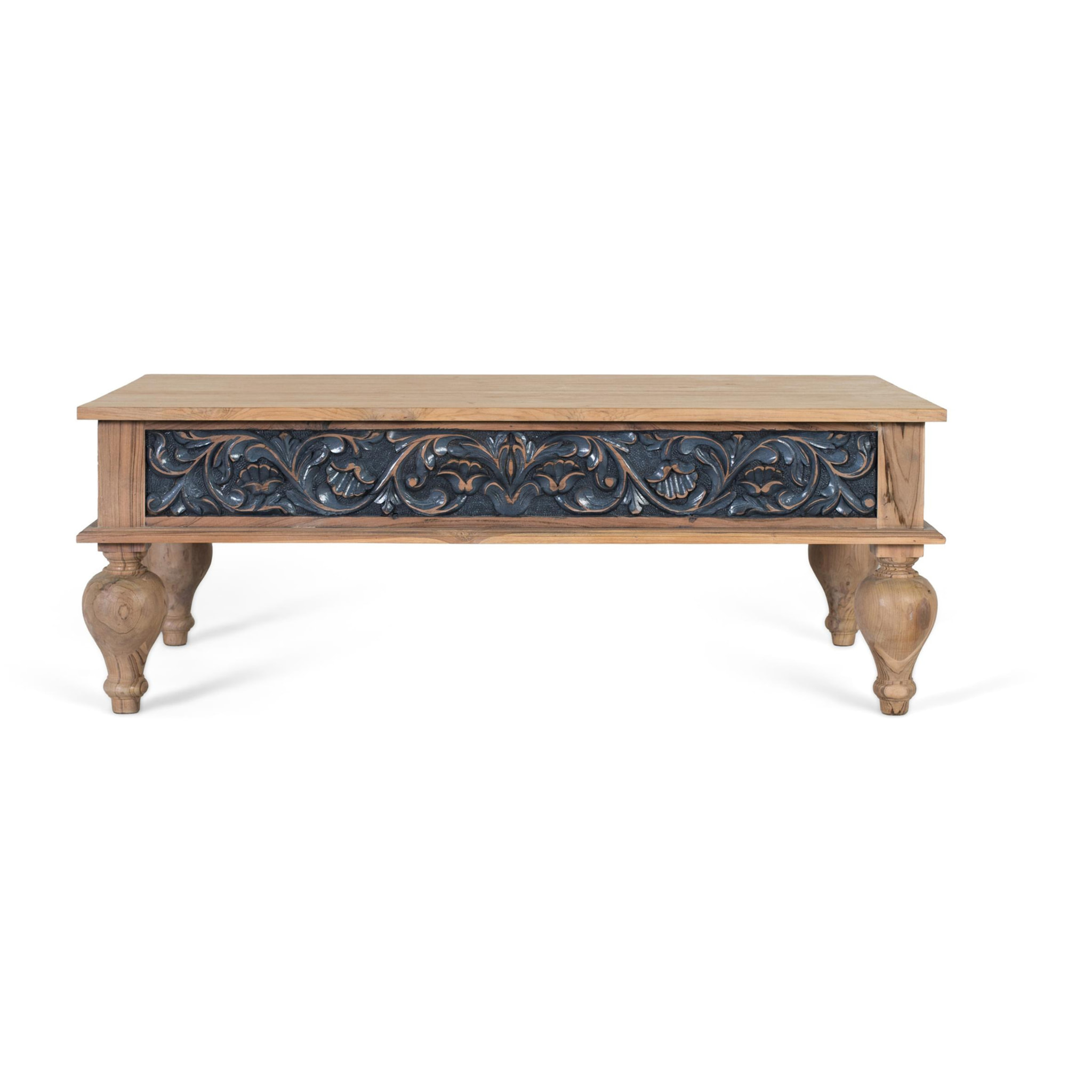 Mesas de Centro de Madera de Teca 125 Cm Estilo Étnico Colonial