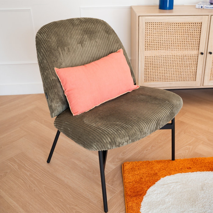 Fauteuil en velours côtelé - PETRA