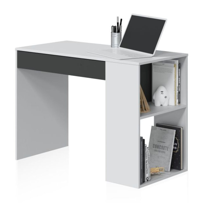 Mesa de escritorio Adam Blanco Artik (Blanco Mate) - Gris Antracita