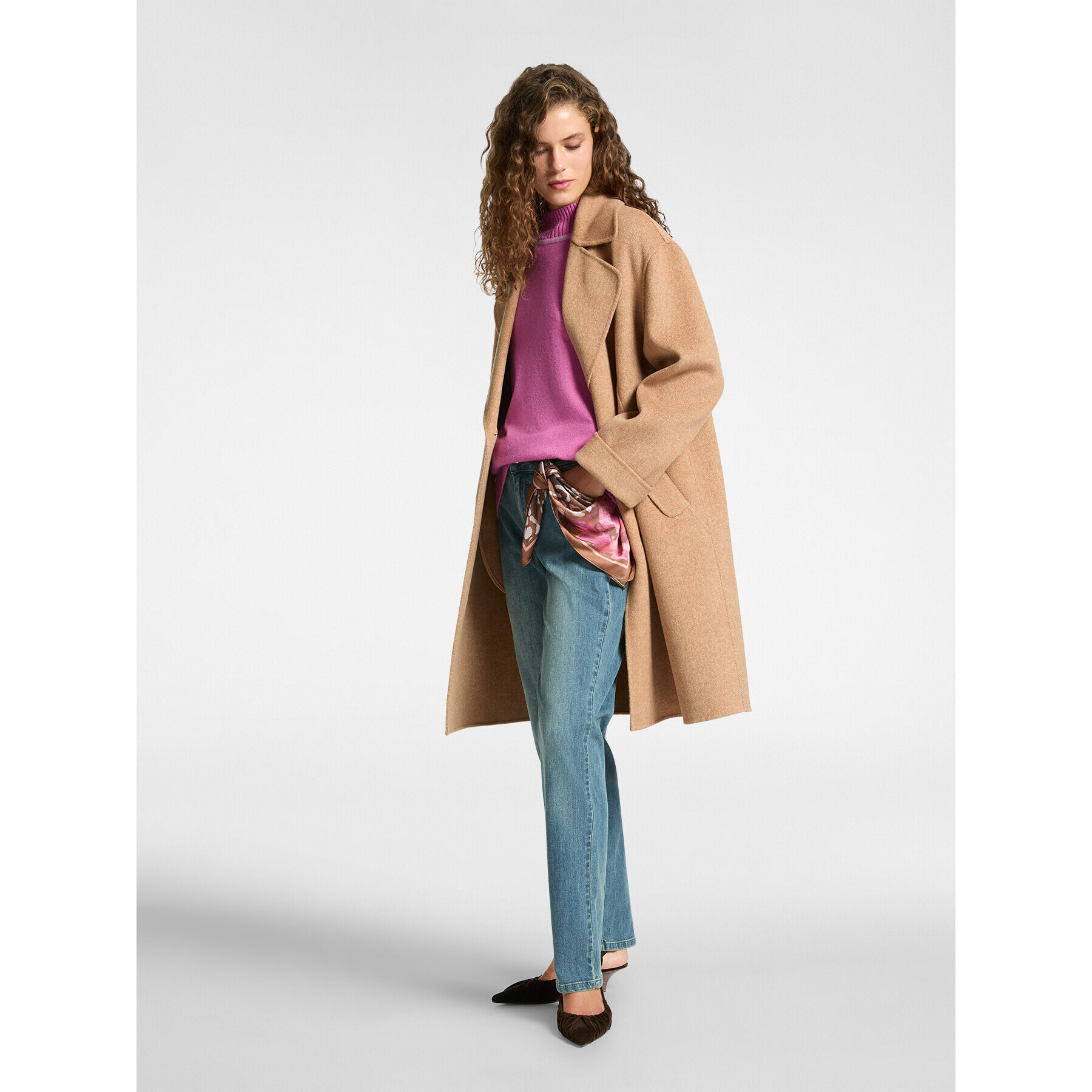 Elena Mirò - Cappotto midi in lana - Beige