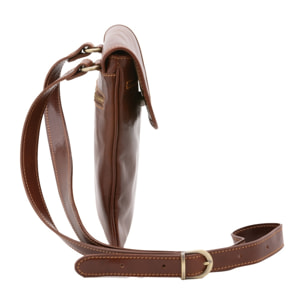 Borsa a tracolla da uomo in vera pelle - Modello False - Made in Italy - 25.0 x 23.0 x 4.0 cm