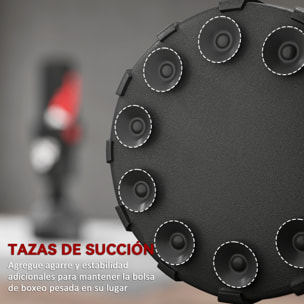 Saco de Boxeo de Pie 175 cm, Saco de Boxeo para Adultos, Altura Ajustable de Banda 65–175 cm, Base Rellenable con Ventosas, Amortiguador, Incluye Venda, Entrenamiento MMA, Muay, Negro