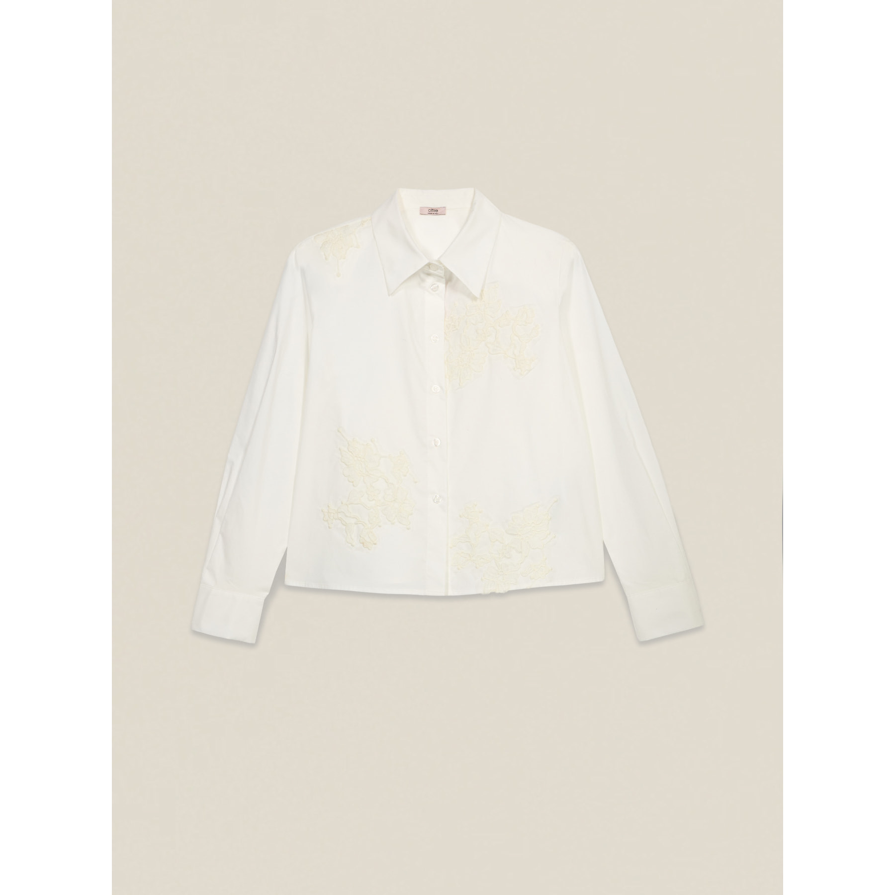Oltre - Camisa boxy con bordados - Blanco