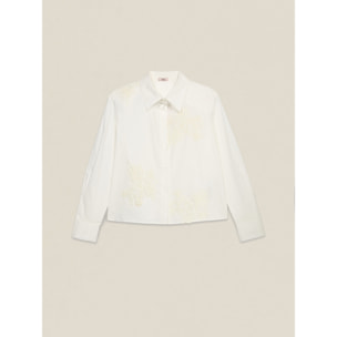 Oltre - Camisa boxy con bordados - Blanco