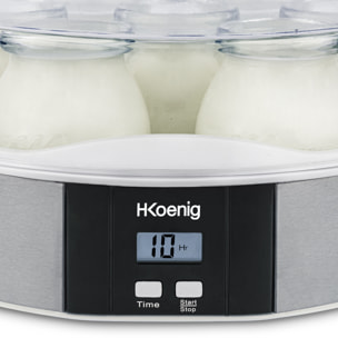 Yogurtera ELY70 H.Koenig 7 Envases, Pantalla LCD, 15 Horas de Preparacion, 15W