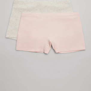 Confezione da 2 pantaloni culottes rosa e grigio pastello per ragazzi