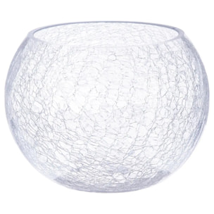 Vase boule verre craquelé H15cm