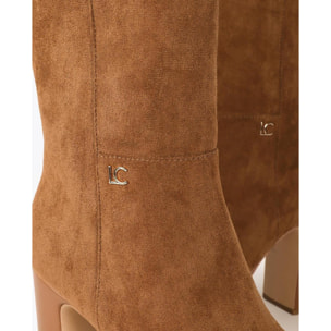 Stivaletto con zeppa effetto suede