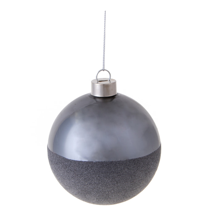 Sfera Velvet - Pezzi 4 - Colore Grigio - 10x10Hx10cm - Bianchi Dino