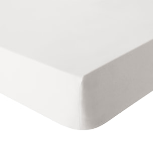 Drap housse uni en percale de coton lavée, DELICATE