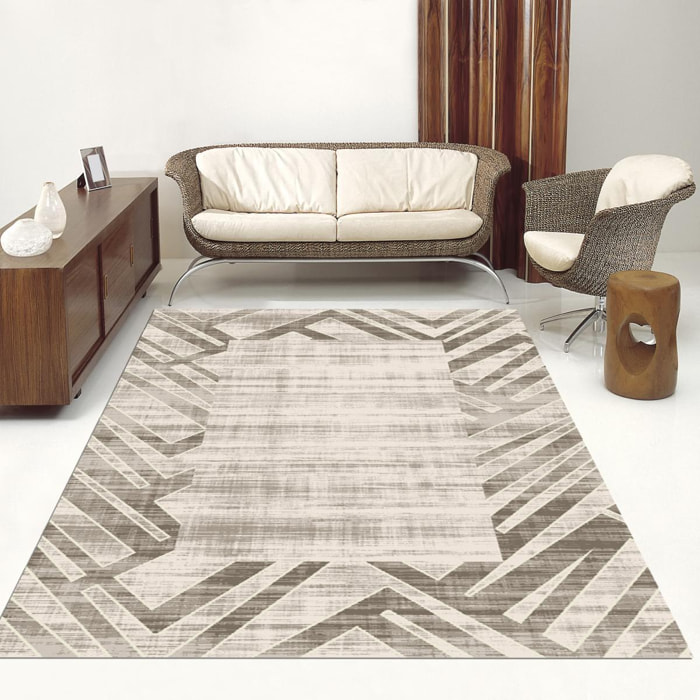 Tapis salon et chambre tissé motif faux uni JOMU