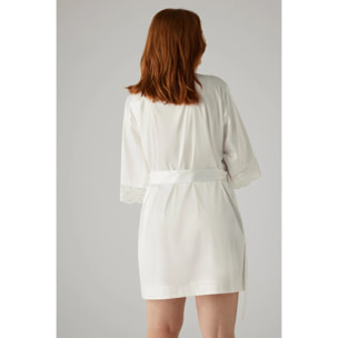 Camicia da notte in raso con dettagli in pizzo