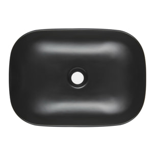 Vasque à poser 45,5 x 32,5 cm - noir mat - sans trop-plein - SAT Infinitio