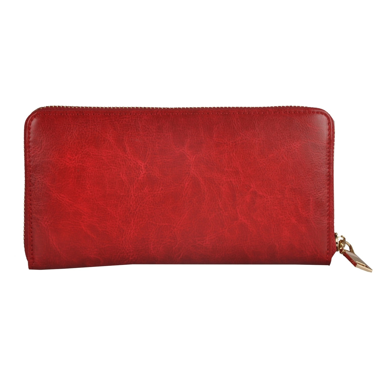 Portafogli Donna colore Rosso-in pelle Made in Italy L20 cm X W10 cm X H2 cmcm