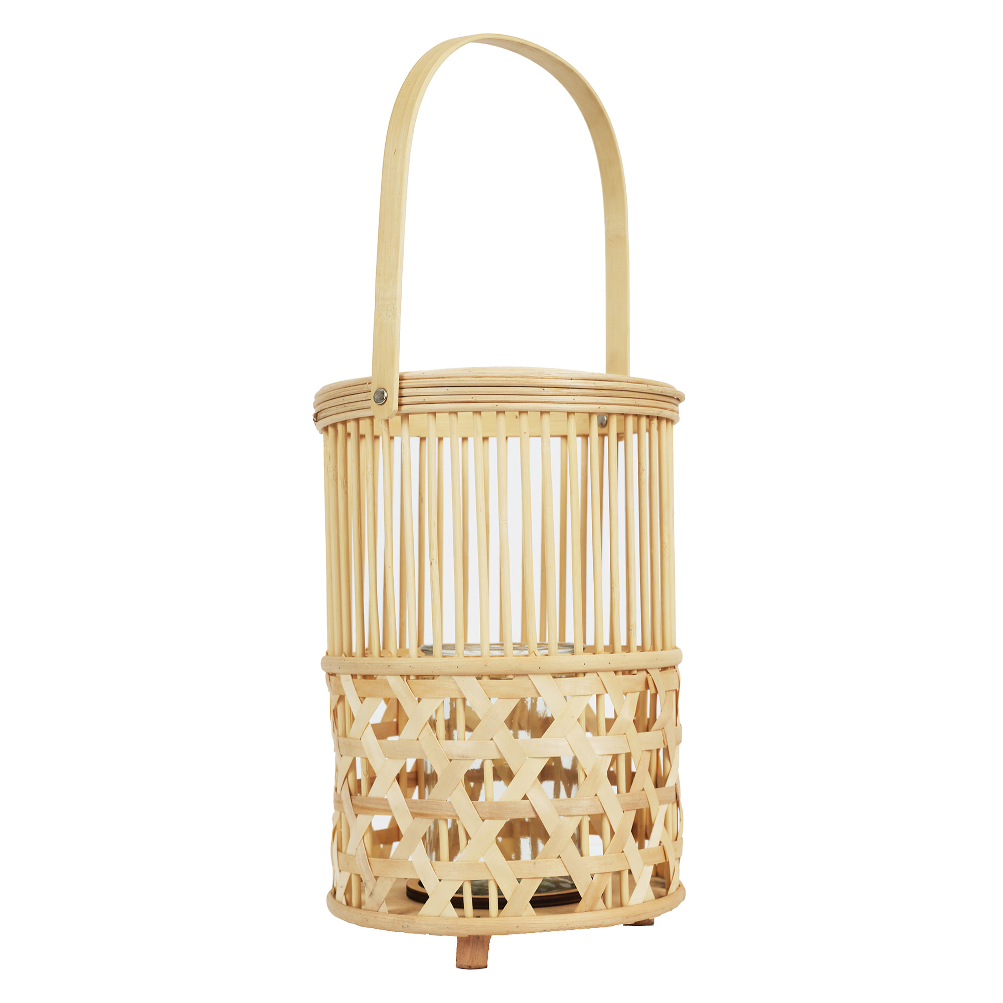 Lanterne Bambou Tresse Et Anse