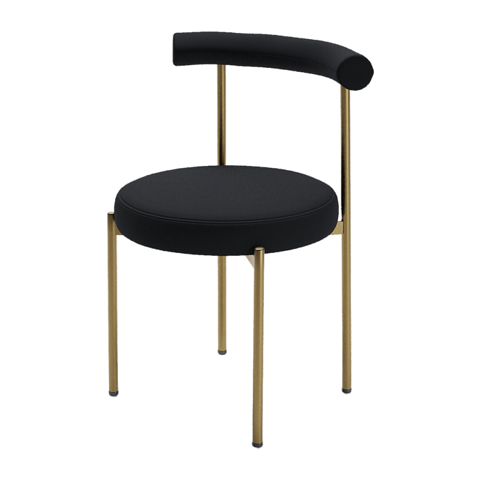 Lot de 2 chaises de table velours noir