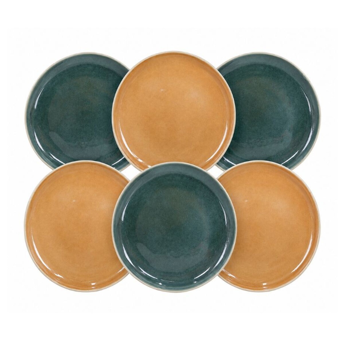 Lot de 6 grandes assiettes, CORALIA
