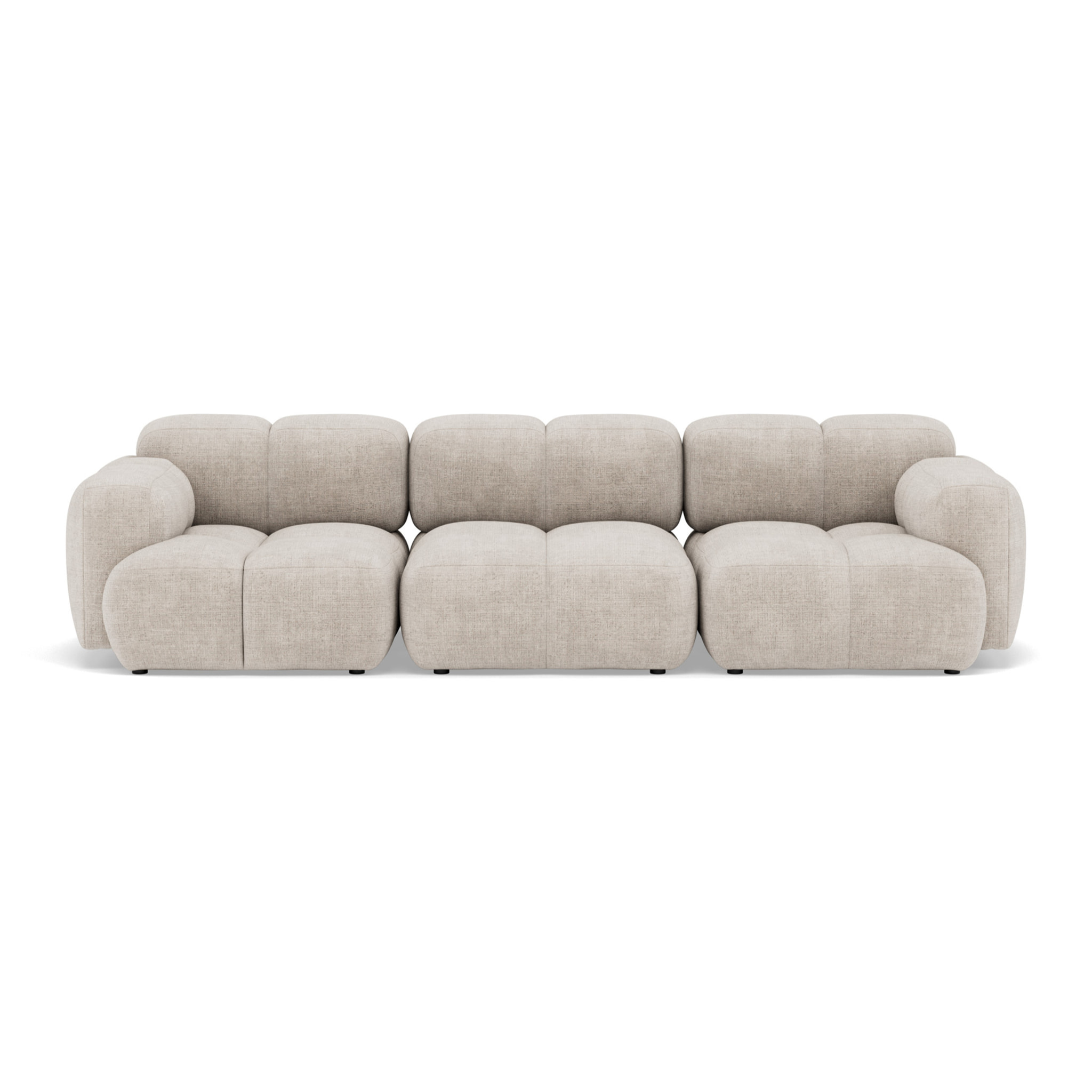 Grace - canapé modulable 3 places en velours texturé - Beige
