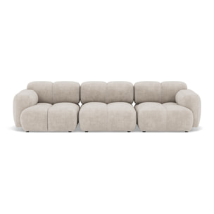 Grace - canapé modulable 3 places en velours texturé - Beige