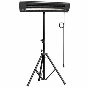 Radiateur infrarouge sur pieds réglable  830/1660/2500W 3 niv. télécommande housse alu noir