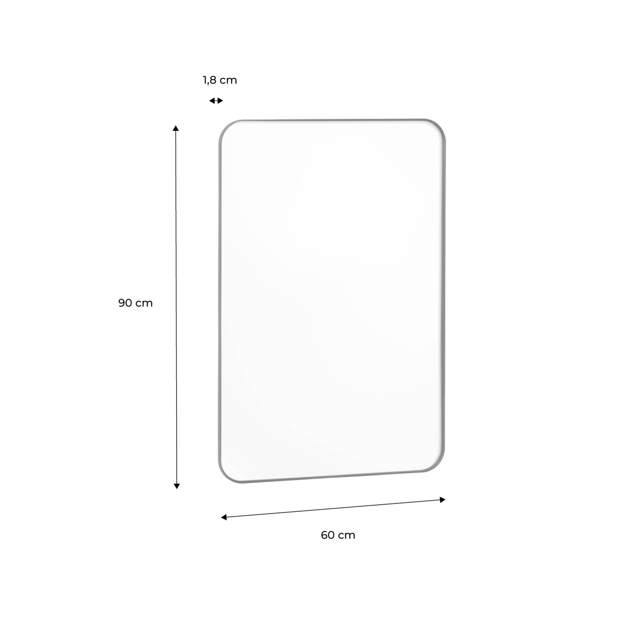 Miroir rectangulaire acier noir 60 x 90 x 1.8 cm - Harold