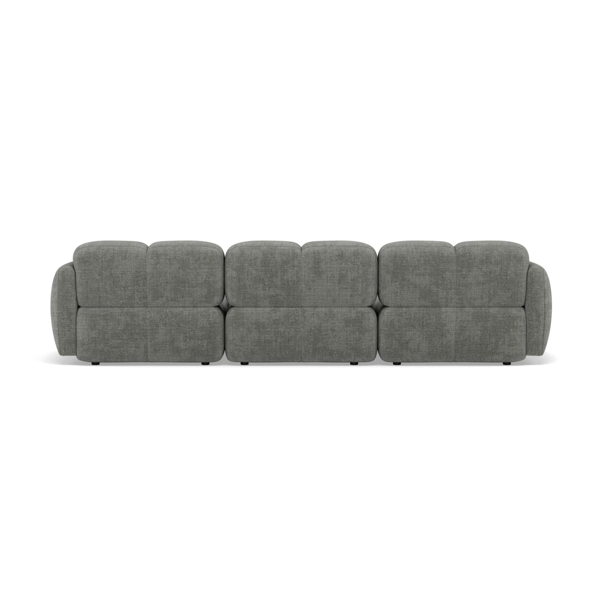 Grace - canapé modulable d'angle réversible 4 places en velours texturé - Gris