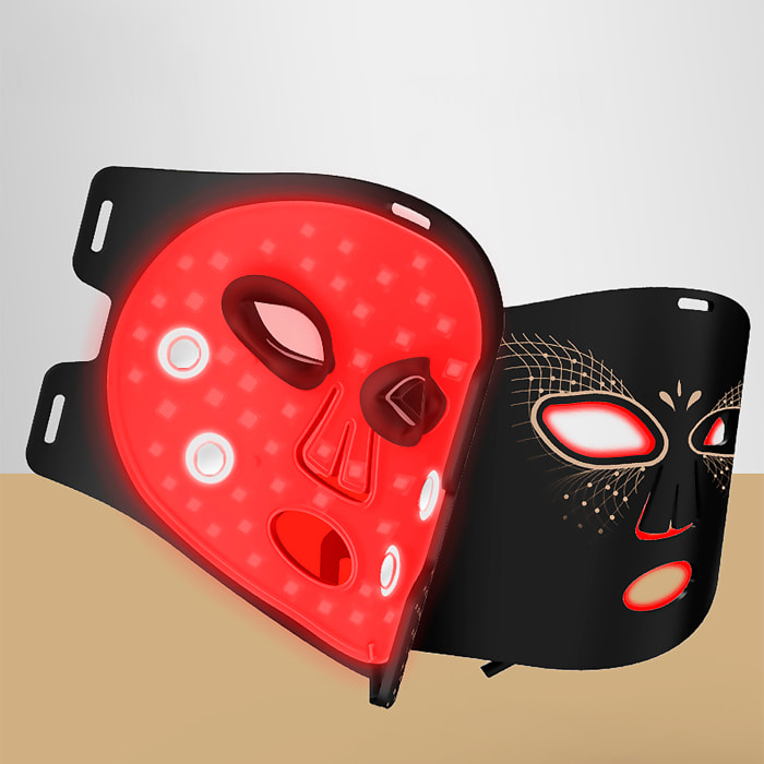 Maschera facciale per trattamento con luce LED con funzione di riscaldamento e terapia a 7 colori.