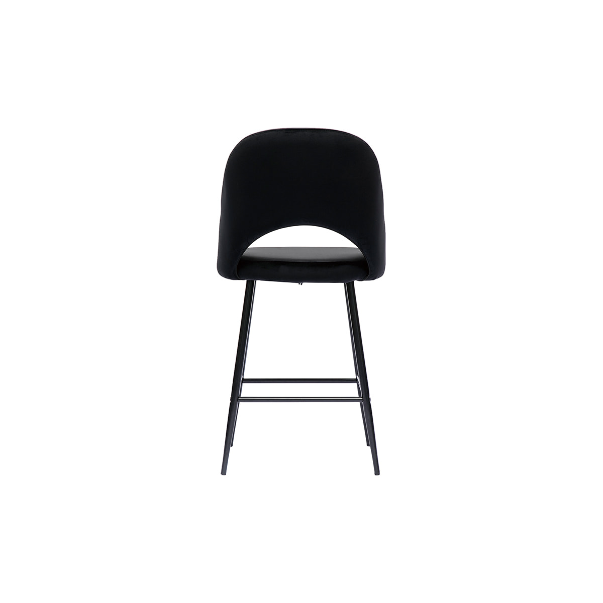 Tabourets de bar en velours noir et métal H65 cm (lot de 2) COSETTE