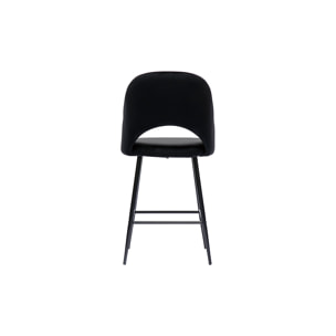 Tabourets de bar en velours noir et métal H65 cm (lot de 2) COSETTE