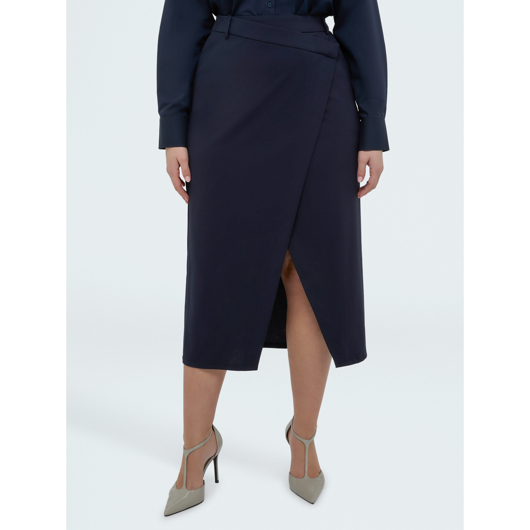 Fiorella Rubino - Gonna lunga con chiusura portafoglio - Blu