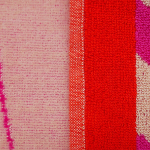 Serviette de plage éponge velours Jacquard Rose 100x175 470g/m² - Chincha