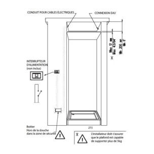 Païni : Ensemble thermostatique à encastrer Rain Light Techno Cromo