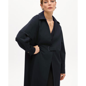 Trench in tessuto tecnico con cintura