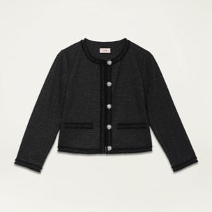 Oltre - Chaqueta corta de tweed - Negro