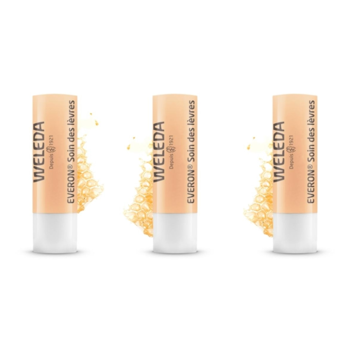 WELEDA - Trio Soin des Lèvres Everon - Protège et nourrit -  Certifié Natrue** - Tube 4,8 g  x 3