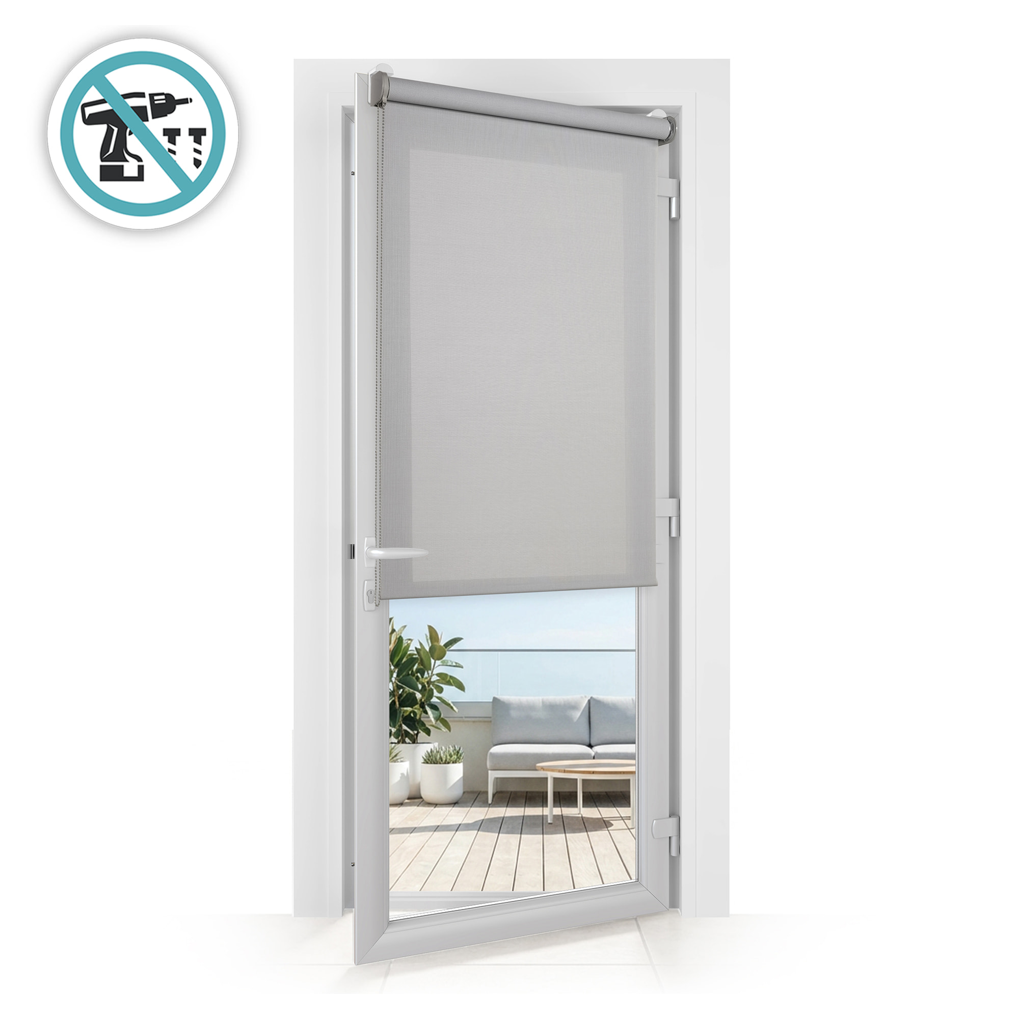 Store enrouleur SCREEN PRO Solaire sans perçage Gris