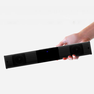 Soundbar 2.0 BS-28A. Bluetooth 4.2, ingresso USB, ausiliario, Micro SD e radio FM. Batteria integrata da 2000mAh.