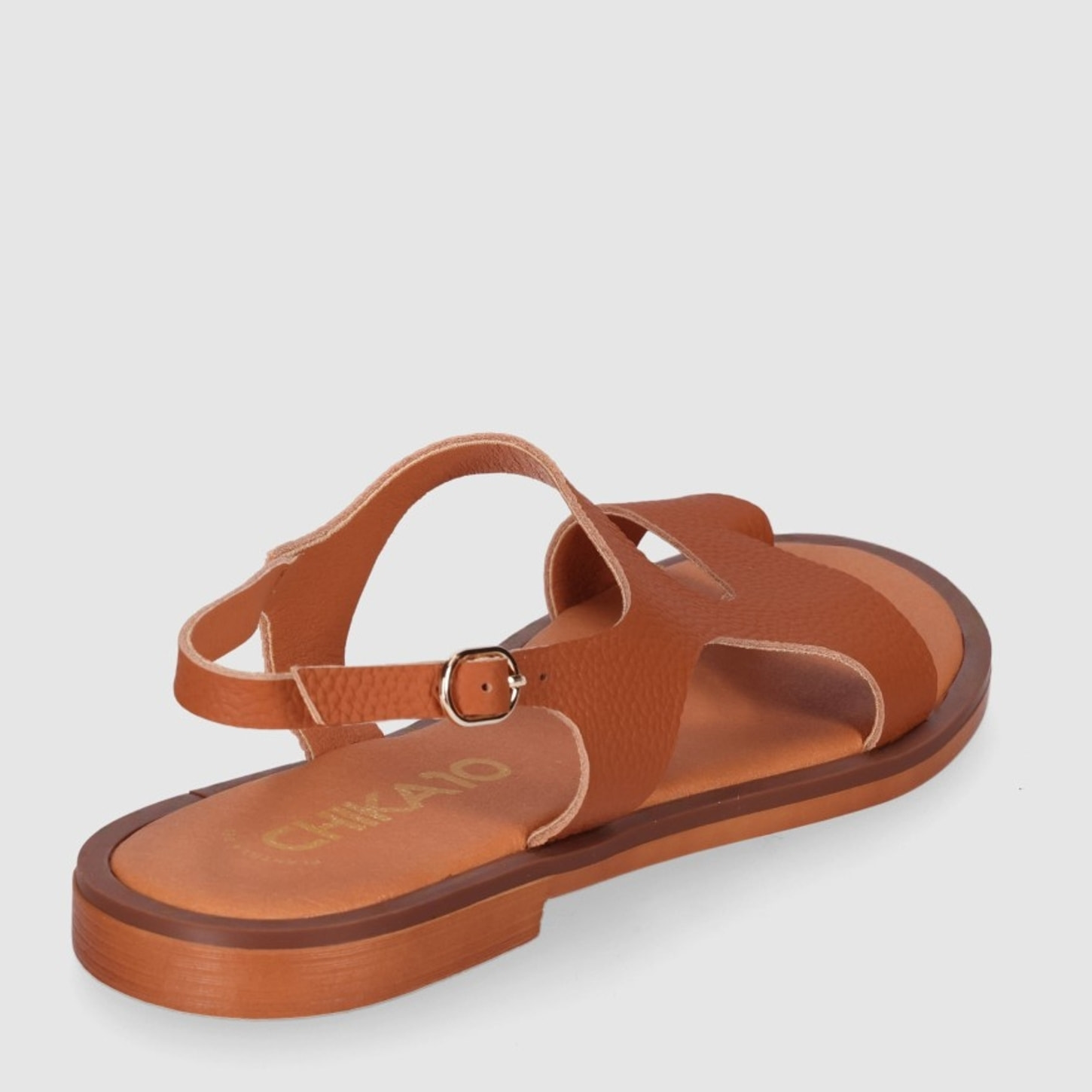 Sandalias de Piel - Cuero - Tacón: 1 cm